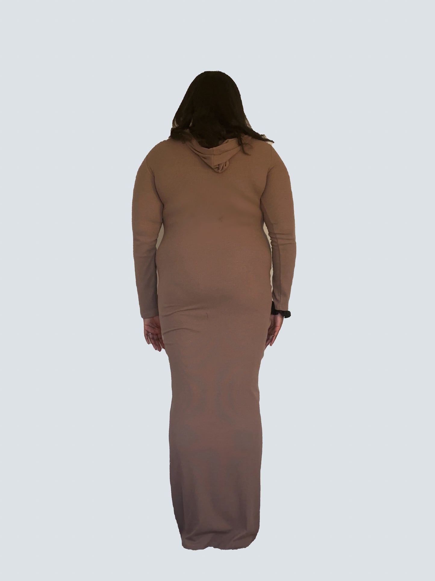 Brown Corset Outlined Hoodie Dress