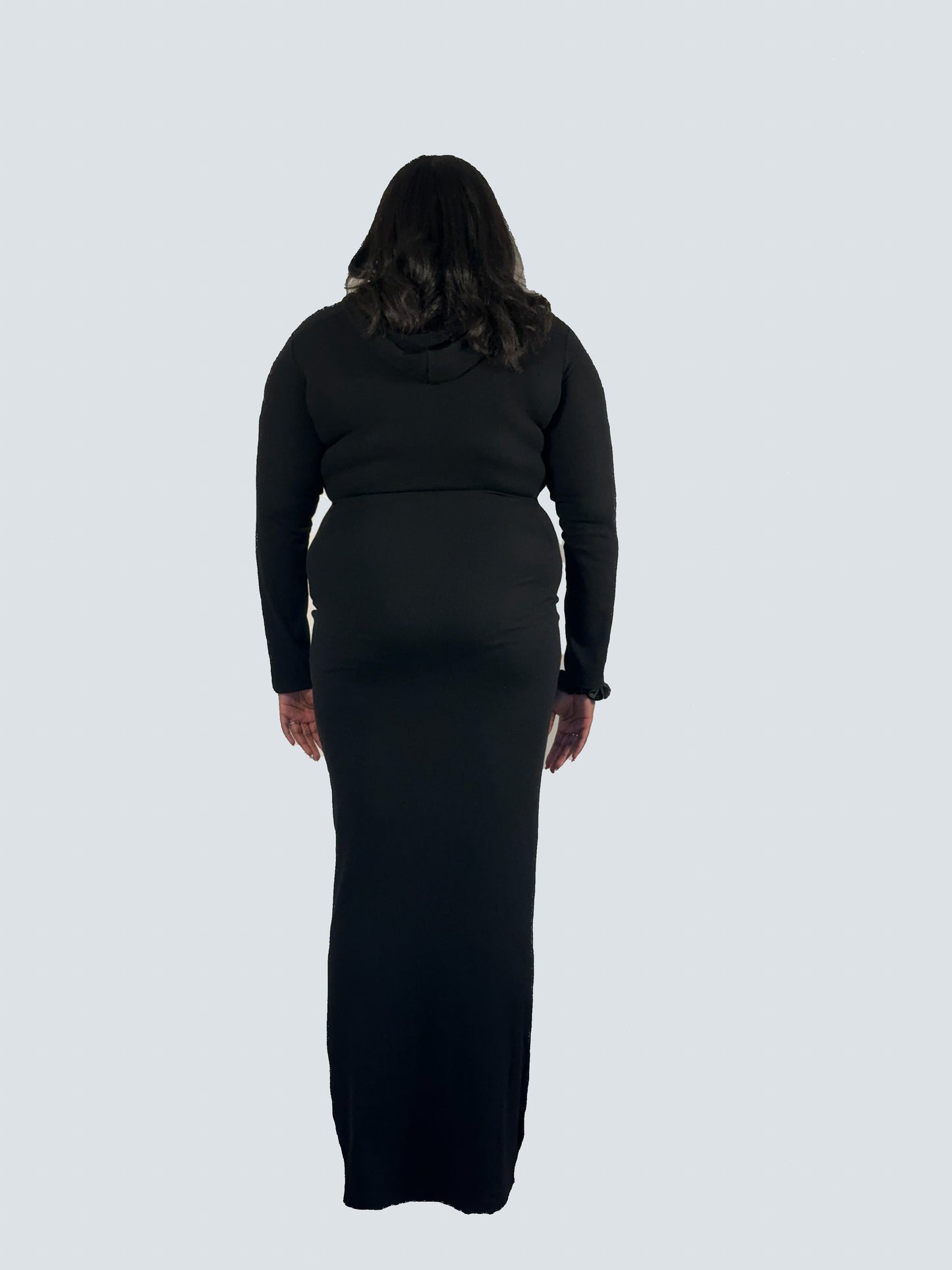 Black Corset Outlined Hoodie Dress