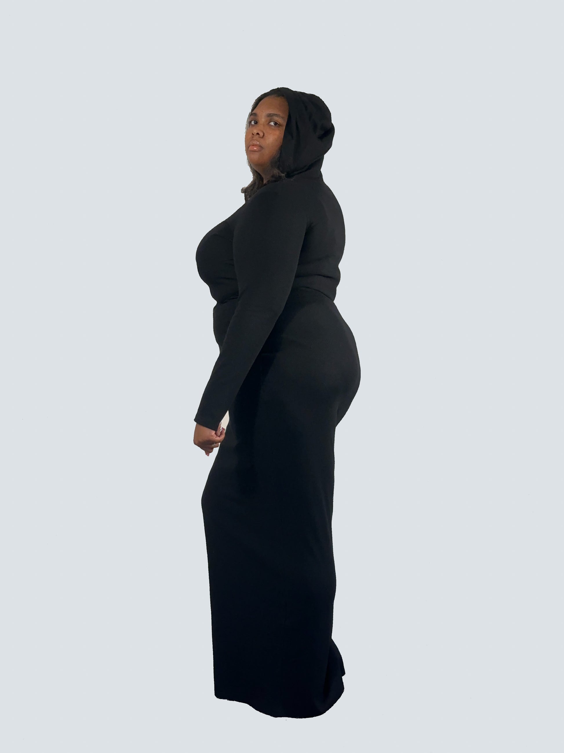 Black Corset Outlined Hoodie Dress Queens2Tall Black Corset Outlined Hoodie Dress Queens2Tall